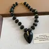 Collar de doble capa con cuentas acrílicas transfronterizo europeo y americano, cadena para la clavícula de lujo ligero de alta gama, joyería de estilo étnico vintage al por mayor