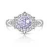 Anillo Redondo de Fuegos Artificiales de Venta Caliente en Tiktok para Mujer, Incrustado con Piedras Preciosas de Colores, Diamante de Alto Carbono, Joyería de Anillo Chapado en Oro, Dropshipping para Transmisiones en Vivo