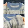 Suéter de Punto a Rayas Color Block Estilo Suave para Mujer, Ropa Interior Casual de Primavera y Otoño, Suéter Elegante y Juvenil