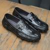 Zapatos Nuevos para Hombre Mocasines de Cuero de Caimán Cuero Genuino Combinan con Todo Zapatos de Cuero Cuatro Estaciones Casual de Alta Gama Zapatos Doug para Hombre Slip-on