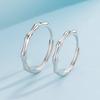 Anillo liso de plata esterlina S925, anillo de pareja brillante, moda personalidad, junta de bambú, anillo abierto para hombres y mujeres, moda, regalo de San Valentín