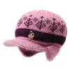 Gorro de punto grueso, cálido y resistente al frío para otoño e invierno, forrado de polar, para madres y abuelas de mediana edad y mayores, con protección para las orejas