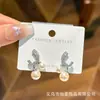 Agulha de Prata S925 Moda Coreana Nova Flor Pérola Estilo Igual Xiaohongshu Brincos Simples Elegantes de Nicho