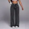 Em Estoque Jeans de Cintura Larga de Alta Qualidade, Moda Transfronteiriça, Mais Vendidos, para Mulheres, Roupas Femininas Populares no Tiktok, Europeias e Americanas