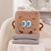 Almohada de Doble Propósito de Galleta de Tostada de Dibujos Animados Manta de Aire Acondicionado Cojín de Sofá Almohada para Siesta de Oficina Almohada Manta