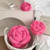 Almofada Decorativa Personalizada Flor Rosa Nórdica da Fábrica de Origem, Almofada Tecida à Mão Estilo Ins Nórdico, Sucesso Transfronteiriço na Amazon