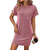 2024 Amazon Nuevo Vestido de Verano Casual de Color Twist de Manga Corta para Mujer Europeo y Americano Transfronterizo