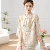 Novo estilo chinês jovem mãe novas roupas de verão estilo ocidental estilo nacional camisa pequena para meia-idade e idosas mulheres terno de verão roupas do dia das mães