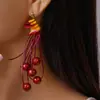 Pendientes Largos de Borla con Cuentas de Concha Acrílica Exagerada Estilo Vacacional, Únicos, de Nicho, Pendientes de Gama Alta para Mujer