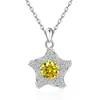 Colar Cruzado Europeu e Americano de Prata Esterlina S925 com Doze Pedras de Nascimento Estrela-do-Mar para Mulheres Moda Amazon Pingente de Estrela Corrente da Clavícula