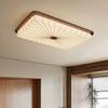Lámpara de Techo Estilo Antiguo para Sala de Estar Lámpara Principal de Pasillo Nogal Color Retro Francés Estilo Nanyang Lámpara de Habitación con Tela Protección Ocular