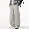 Shanggu Roupa Masculina Primavera e Outono 2026 Novas Calças Casuais Masculinas de Tricô Reto Calças Largas Soltas para Homens