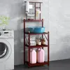 Suporte para Lavatório de Chão Doméstico Suporte para Lavatório Rural Antigo Multicamadas Suporte para Bacia de Armazenamento Suporte para Lavatório Dobrável sem Instalação