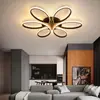 Luminária de Teto LED Nórdica para Sala de Estar Quarto Simples Moderna Atmosférica Doméstica Formato de Flor de Seis Pétalas Criativa para Sala de Jantar