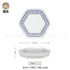 Plato de melamina imitación porcelana resistente a caídas retro azul y blanco plato de plato de acompañamiento de restaurante de restaurante plato de plato de acompañamiento de restaurante