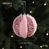 Nuevas Pestañas de Bola de Espuma de Peluche Rosa Bola de Navidad Adornos Colgantes para Árbol de Navidad Arreglo de Atmósfera Accesorios de Bricolaje