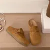 Mules de mujer sin cordones con suela gruesa 2026, versátiles para personas menudas, con hebilla de gamuza, modelo nuevo para uso en exteriores