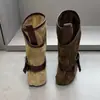 Estilo Coreano Nova Chegada Estilo Retro de Nicho Fivela de Couro Fosco Botas de Cano Médio Femininas Outono Versátil Bico Redondo Salto Baixo Botas de Moda Femininas