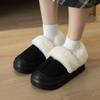 Fábrica de Zapatos Qidan Pantuflas de Algodón para Mujer en Otoño e Invierno Hogar Interior Forradas de Felpa Calientes Suela Gruesa Calzado Exterior Antideslizante Zapatos de Algodón de Bolsillo para Mujer