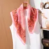 Elegante Bufanda Cuadrada Floral de 70 cm para Mujer, Suave y Elegante Bufanda de Seda, Nueva Bufanda Decorativa Pequeña Versátil para Primavera y Verano, Pañuelo para el Cuello para Mujer