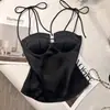 Exquisito Top de Tubo con Cordones para Mujer, Adecuado tanto para Ropa Interior como Exterior, Chaleco Ceñidor de Cintura, Elegante y Ajustado