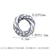 Plata de Ley S925 Ola de Agua Trenzada Moneda de Cobre Espaciador Redondo Cuentas Estilo Étnico Dinero Pulsera DIY Cuerda Trenzada Espaciador Accesorios Pequeños