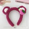 Otoño e Invierno Nuevo Diadema de Felpa de Oso Fresa para Lavar la Cara, Diadema de Presión para el Cabello, Linda Diadema, Accesorios para el Cabello de Oso Peludo para Mujer