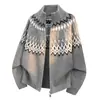 Suéter para hombre transfronterizo 2026 otoño e invierno nuevo suéter jacquard para hombre con cuello alto, abrigo grande para hombre, top de punto