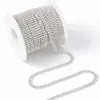 Cadena de Garra de Perla Cifrada Color AB de 2 mm a 6 mm Cadena de Garra con Strass Base Dorada y Plateada Taladro de Garra Cadena Pegatina para Teléfono Móvil DIY Venta al por Mayor