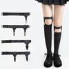 Liguero Antideslizante Anillo Sexy para Pierna Calcetines Largos Calcetines para Mujer Serie Japonesa cos Diablo Punk Estilo Universitario Agente jk Shannon Portacalzones