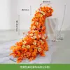 Mesa em Cascata FloresFundo para Fotografia de Banquete Arranjo Floral Laranja-Amarelo Combinação de Flores Artificiais Cascata de Flores de Mesa Produto Acabado