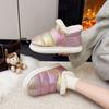 Suporte Personalizado Inverno Transfronteiriço Novo Antiderrapante Solado Macio Sapatos Quentes para Casa Pantufas de Algodão para Mulheres Forradas com Lã e Espessadas Sapatos Pão
