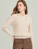 [100% Lã] Suéter com Capuz Básico Casual de Malha Trançada Outono e Inverno 2025 Suéter de Malha Feminino Suéter de Lã Feminino