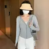 Roupa de Proteção Solar de Seda de Gelo Rosa para Mulheres, Roupa de Yoga de Verão Fina Slim Fit, Jaqueta Top Curta de Compressão com Proteção UV para Uso Externo