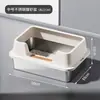 Bandeja de arena para gatos de acero inoxidable, estilo abierto, de lados altos, extragrande, anti-salpicaduras, profundizada, inodoro para gatos semicerrado, accesorios para mascotas