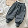[En Stock] Pantalones de Invierno para Niña 800g 25 Estilos Nuevos Pantalones Deportivos para Niño Pantalones de Chándal para Bebé Forro Polar Engrosados Cálidos