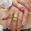 Reembolso Transfronterizo Conjunto de Anillos Simple Moderno Moda Europea y Americana Retro Turquesa Conjunto de Anillos Geométricos
