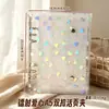 Caderno de folhas soltas A5A6 capa macia de reposição portátil A7 coração a laser transparente fecho de pressão álbum de armazenamento de adesivos de cartão pequeno