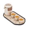 Juego de Té Kung Fu de Viaje Ru Kiln Traje Té al Aire Libre Cerámica Portátil Taza Exprés Una Tetera Tres Tazas Taza Separadora de Té