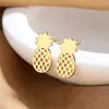 Brincos Exquisitos da Moda e Criativos Tendência para Mulheres, Estilo de Férias de Nicho, Brincos de Tarraxa Simples de Abacaxi, Joias para Exportação no Atacado
