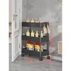 Estante de Almacenamiento para Montar en Puerta, Gabinete de Almacenamiento Ultradelgado, Carrito Pequeño, Estante con Niveles, Organizador de Espacios Estrechos, Estante de Almacenamiento para Detergente de Lavandería en el Baño
