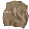 Mais um item quente! Suéter colete infantil gola V estilo coreano retrô, cor sólida, top de malha estiloso, camada interna moderna e quente