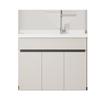 Gabinetes Complementarios para Lavadora de Balcón de Aluminio Honeycomb Piso de Procesamiento Lavabo Integrado de Pie con Tabla de Lavar Piedra de Cuarzo de Gran Diámetro
