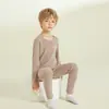 Ropa interior térmica para niños, pijamas gruesos para niñas, tops y pantalones de otoño para niños, conjuntos para niños mayores, venta de liquidación