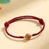 Cordão de Mão Tecido à Mão Benmingnian Feminino Madeira de Pêssego Simples Artístico Estilo Chinês Cordão Vermelho Cordão Tecido Pulseira de Contas para Mulheres