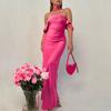 [Lujo ligero noble] vestido sexy strapless con top de tubo para noche, temperamento de diosa pura de alta gama, vestido de noche