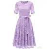 Vestido Formal de Moda Nova Primavera/Verão Europeu e Americano Personalizado Renda Emagrecedor Temperamento Vestido com Laço Fonte