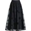 Falda de malla reversible línea A con caída, corte ajustado, falda de moda con dobladillo grande, falda midi casual de cintura alta primavera/otoño 2026