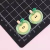 Acessórios de resina de maçã pequena transparente de cor sólida de desenho animado, presilhas de cabelo com cola de creme DIY, acessórios de cabelo para tamancos, chaveiros atacado