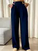 2026 Moda Femenina Transfronteriza Nueva Pantalones Casuales Fluidos Largos Hasta el Suelo Cintura Alta Sueltos Pantalones Rectos Elegantes para Mujer